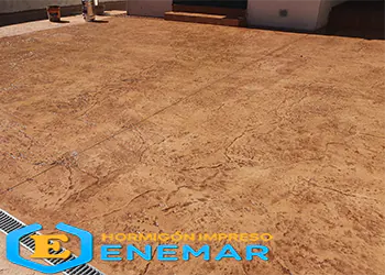 Suelo hormigón impreso, moldes manta