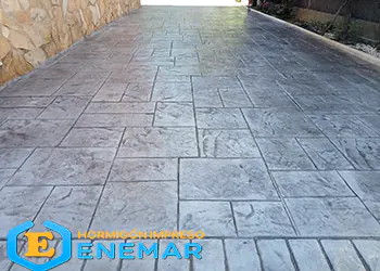 Hormigón impreso, moldes piedra de sillería grande